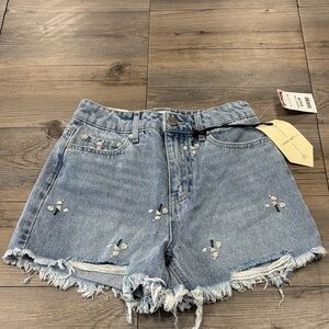 T.J.Maxx Denim Blue Frayed Jean Shorts
